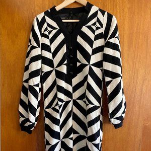 Hayden Harnett Brooklyn Retro Geometric Sweater Dress XS